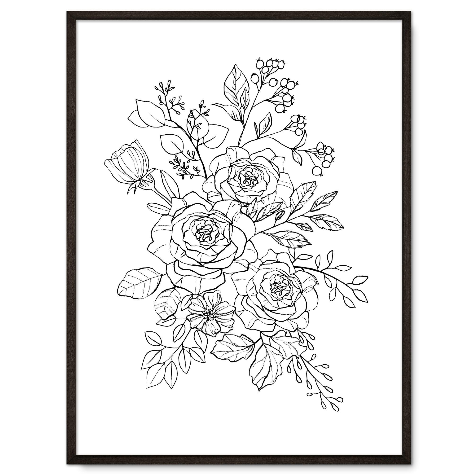Black and White Roses Poster - shopartivo