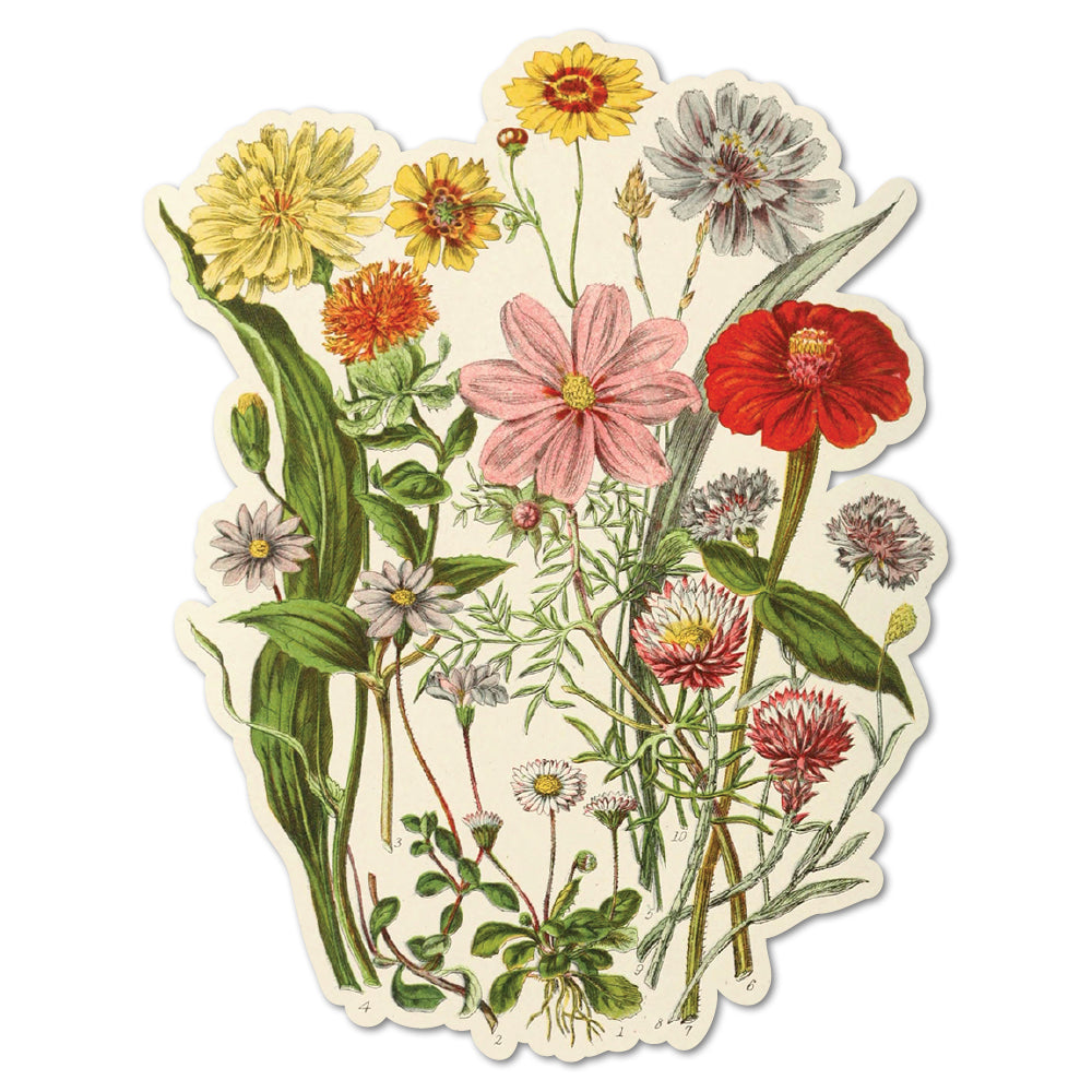 Vintage Wildflowers Sticker