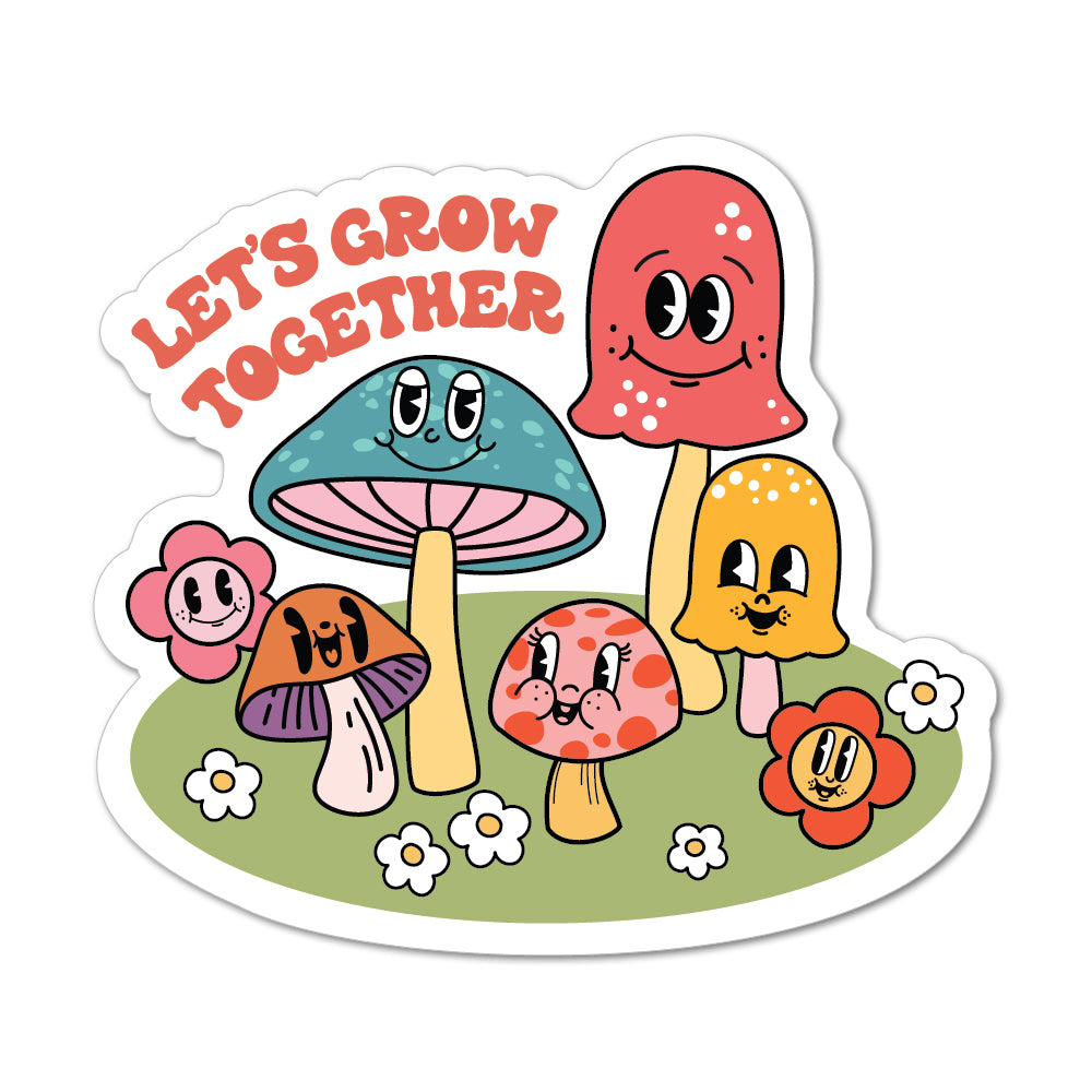Retro Mushroom Friends Sticker