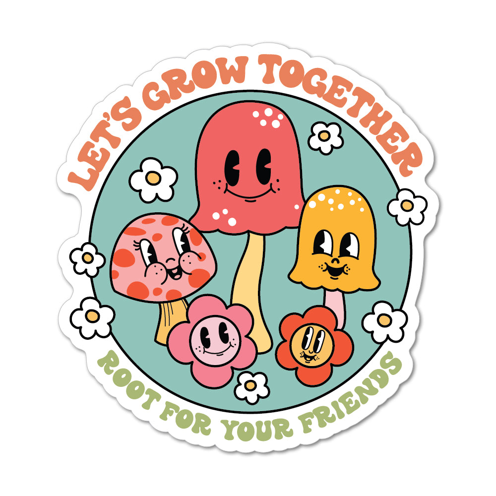 Retro Mushrooms Sticker
