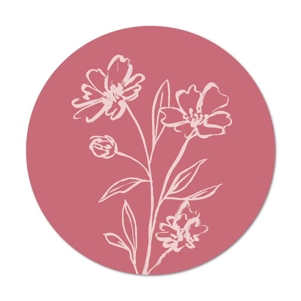 Pink Circle Flower Sticker - shopartivo