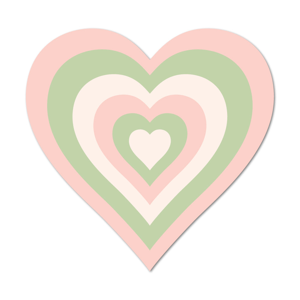 Pink Green Heart Sticker - shopartivo