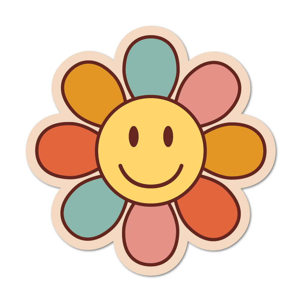 Happy Face Flower Sticker - shopartivo