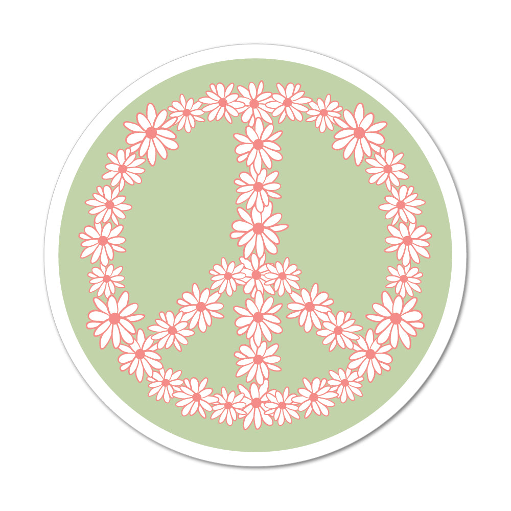 Pink Green Peace Sticker - shopartivo