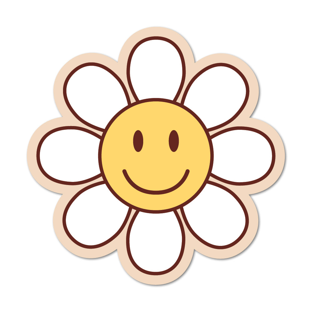 Happy Face Flower Sticker - shopartivo