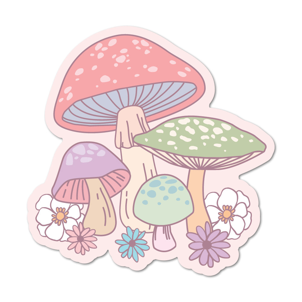 Pastel Mushrooms Sticker - shopartivo