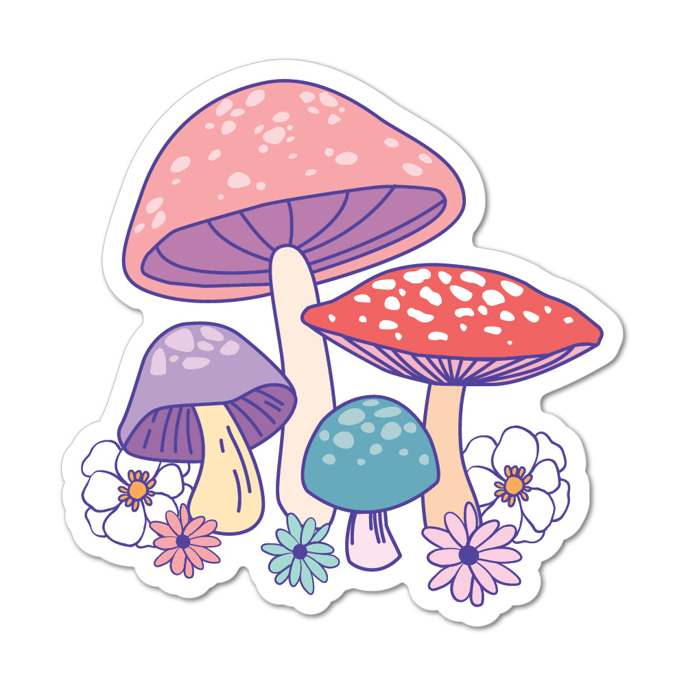 Pastel Mushrooms Sticker - shopartivo