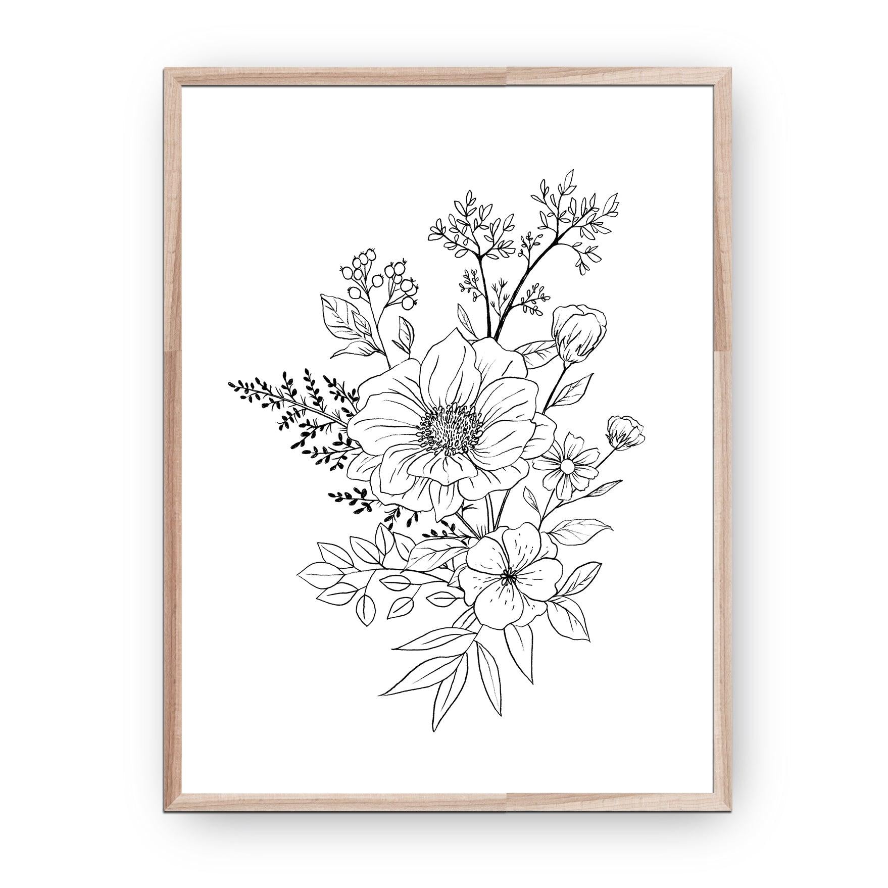 Black and White Flower Poster - shopartivo