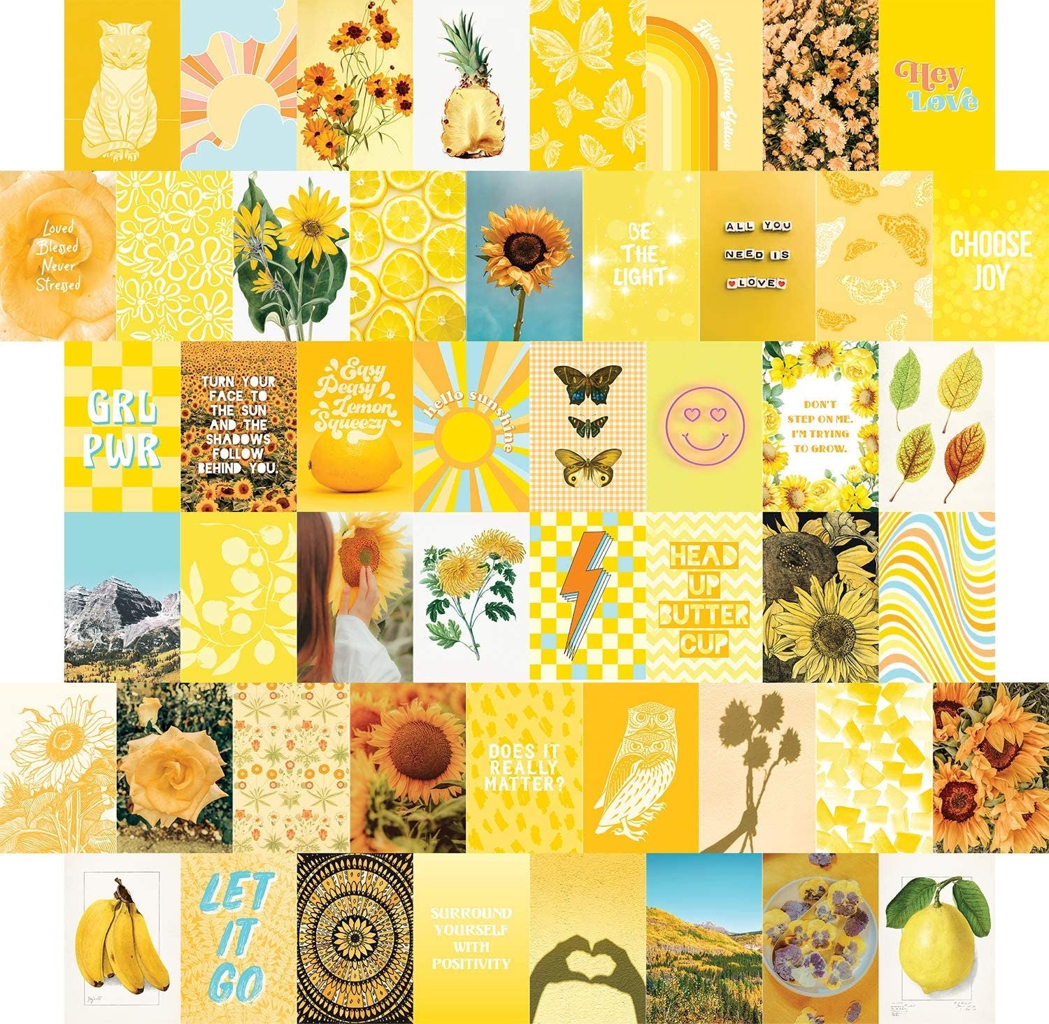 Yellow Wall Collage - 50 Card Set
