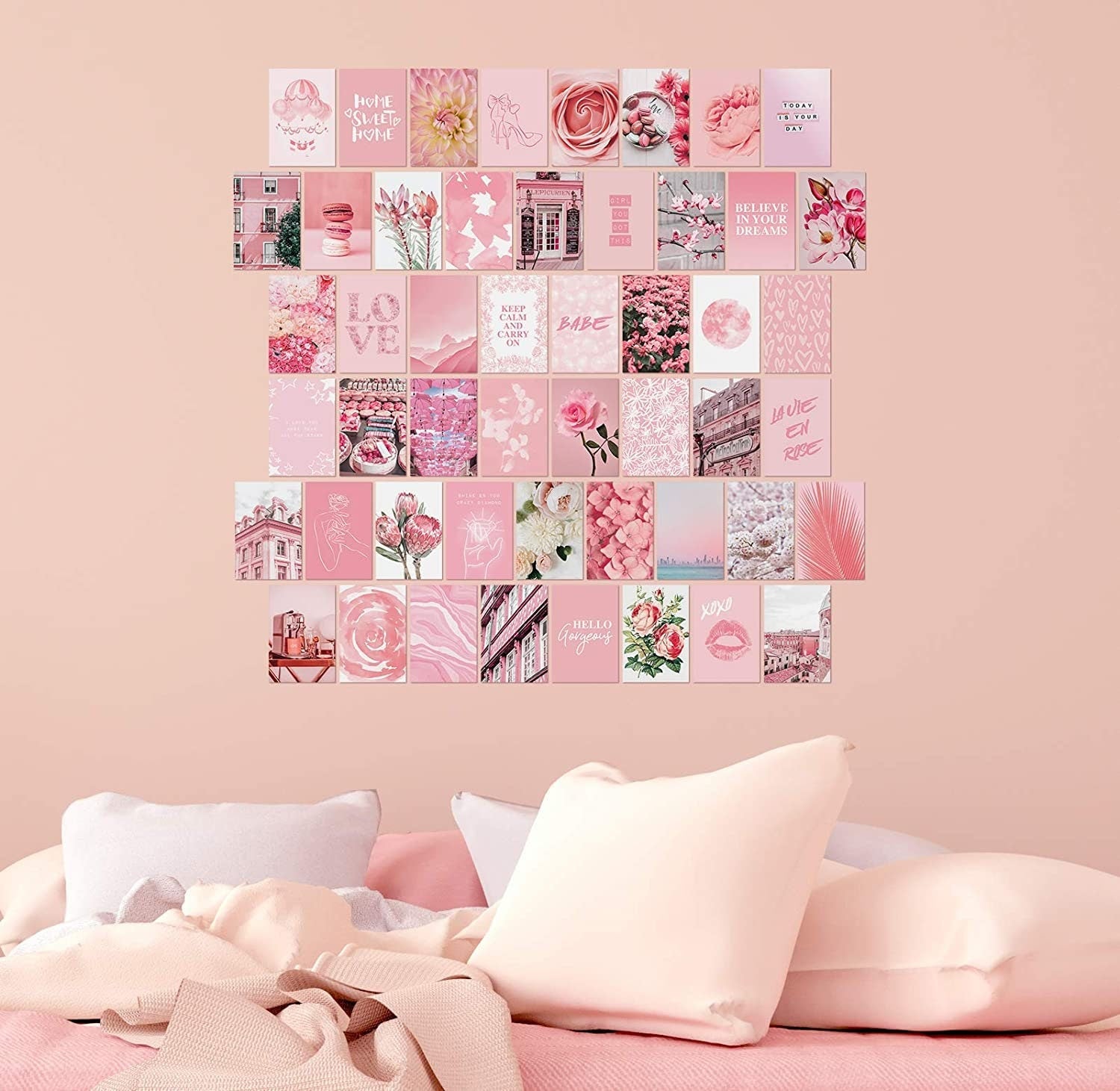 Pink Wall Collage - 50 Card Set