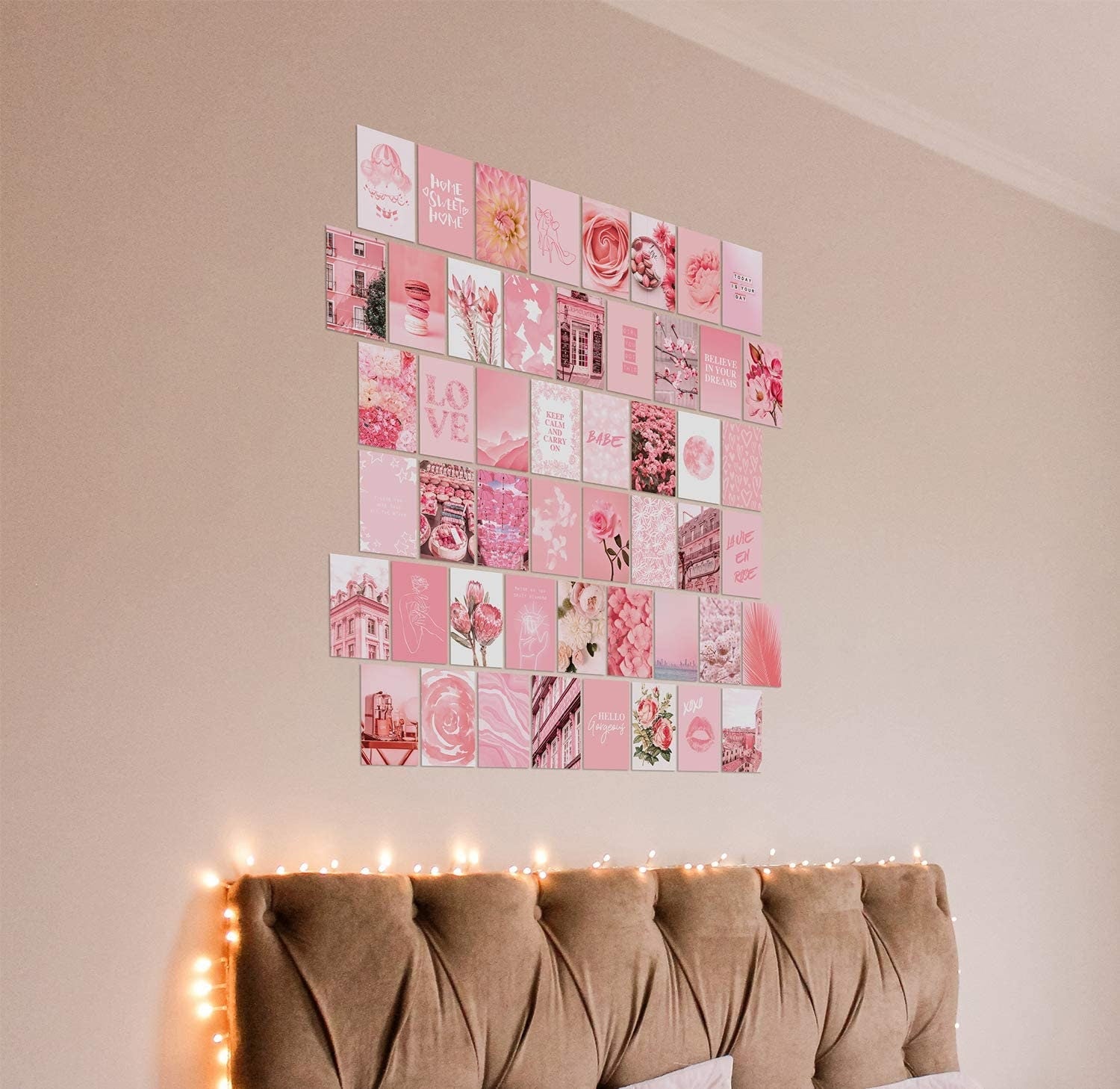 Pink Wall Collage - 50 Card Set