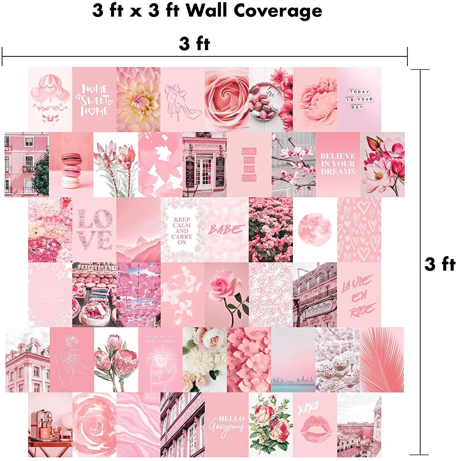 Pink Wall Collage - 50 Card Set