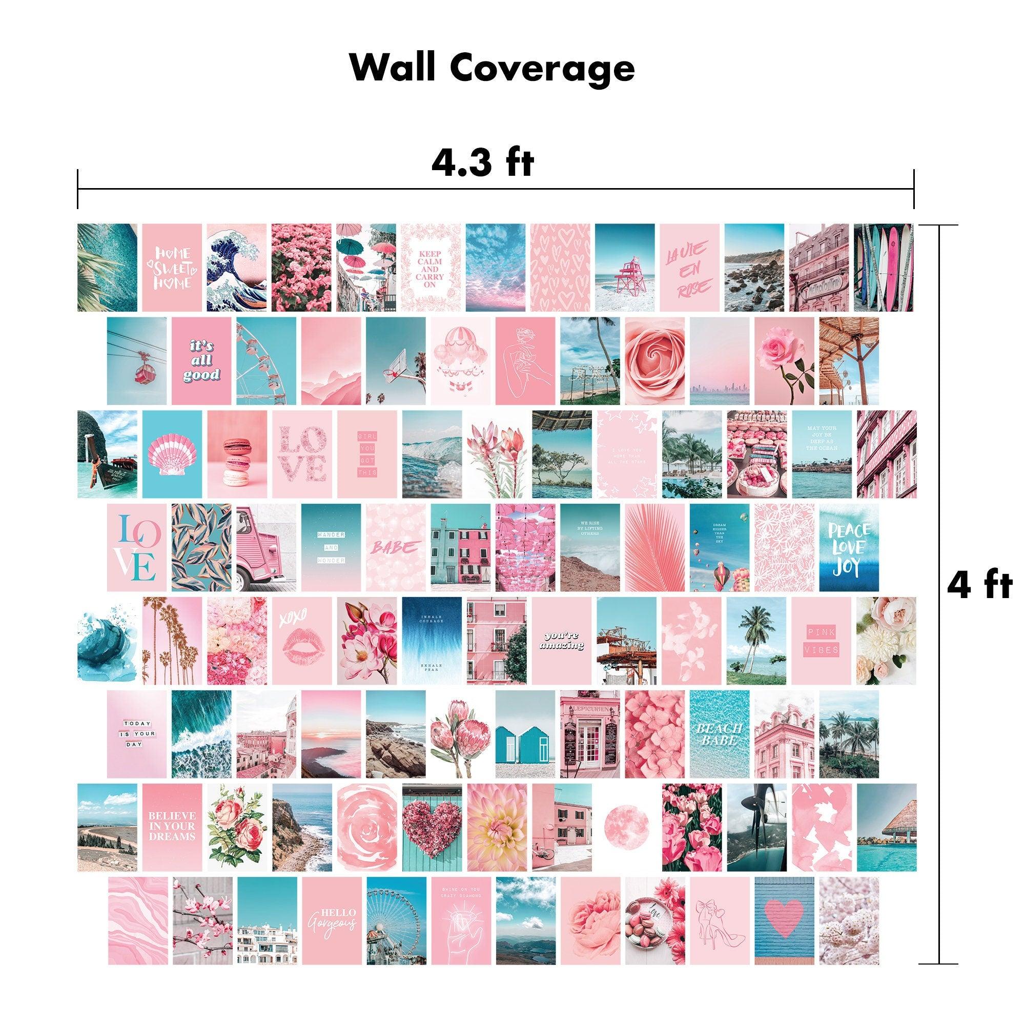 Blue Pink Wall Collage 100 Set - shopartivo