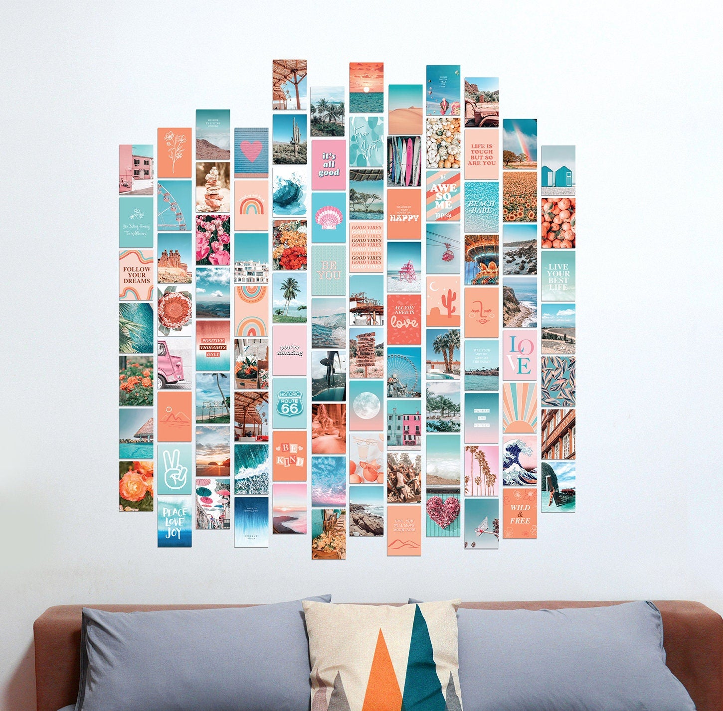 Peach Blue Wall Collage - 100 Box Set - shopartivo