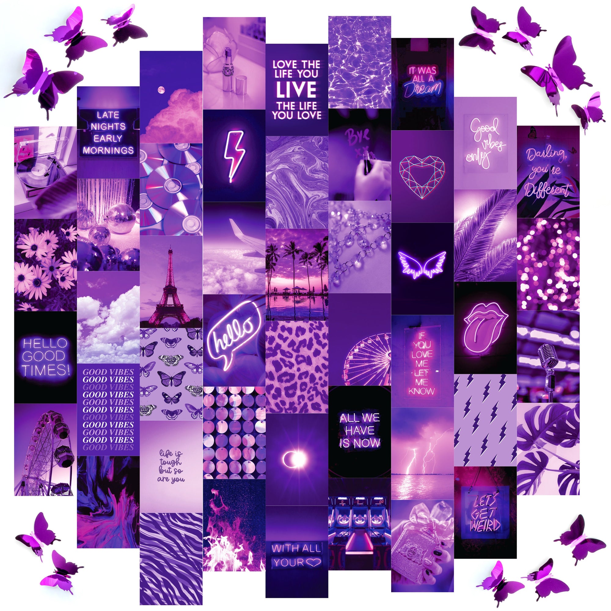 Purple Wall Collage - 50 Set
