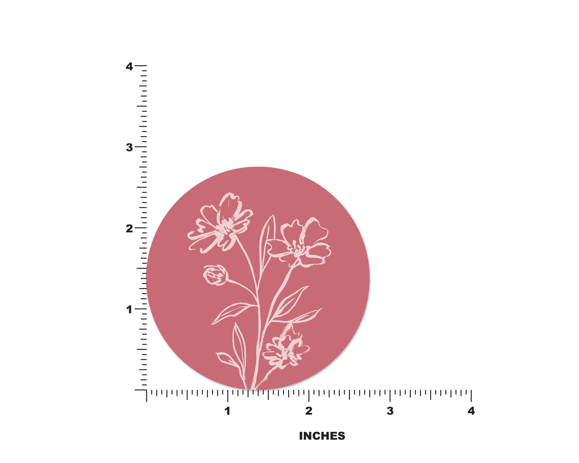 Pink Circle Flower Sticker - shopartivo