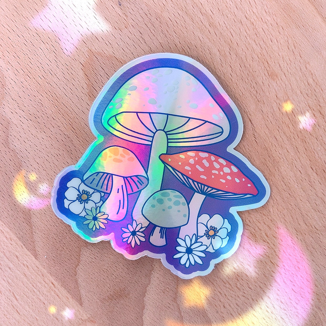 Mushroom Holographic Sticker - shopartivo