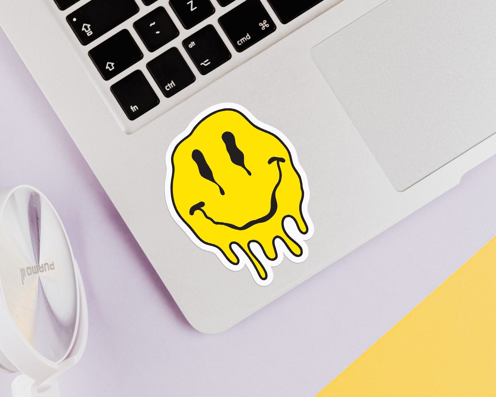 Melting Smiley Face Sticker - shopartivo