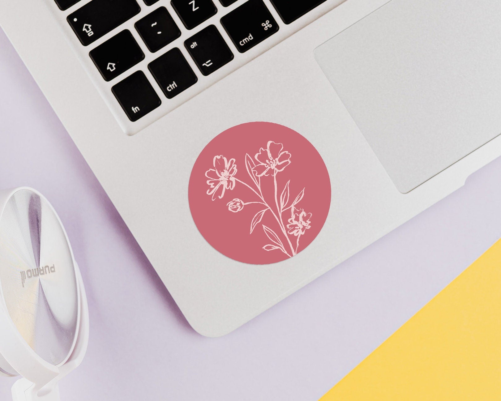 Pink Circle Flower Sticker - shopartivo