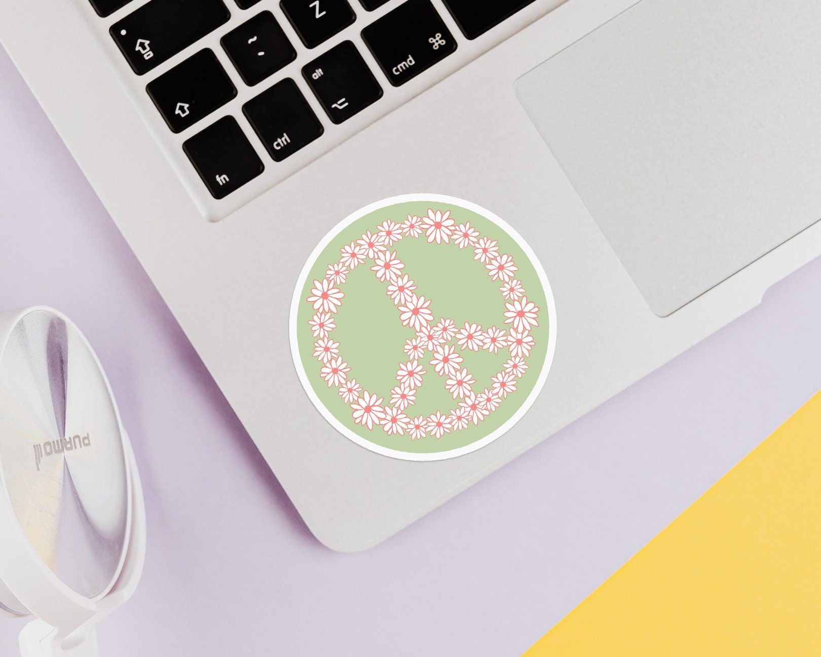 Pink Green Peace Sticker - shopartivo