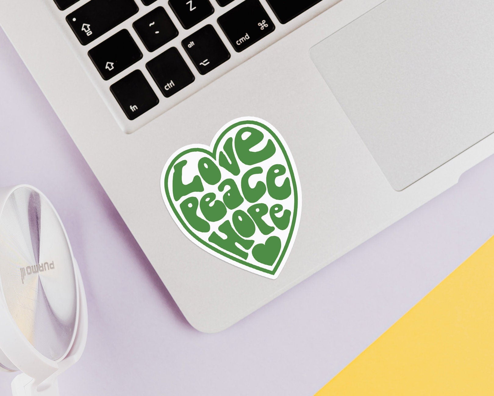 Green Love Peace Hope Heart Sticker - shopartivo