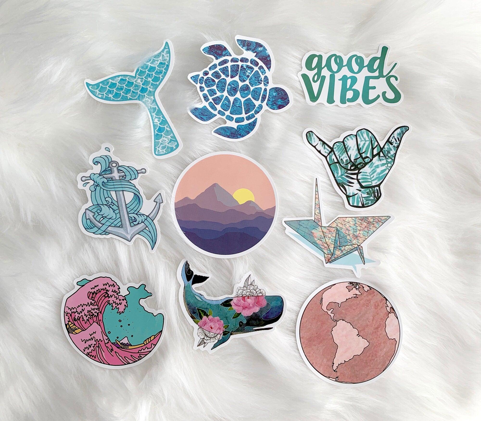 Blue Pink Stickers 10 Pack - shopartivo