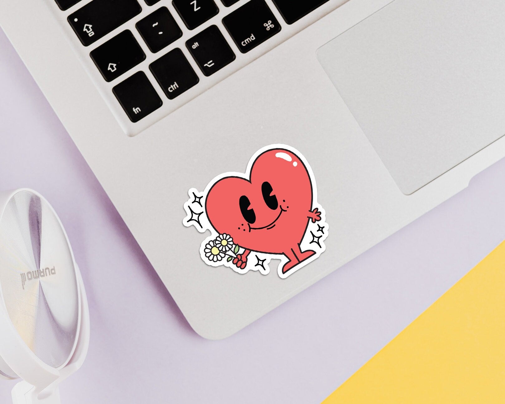 Red Retro Heart Sticker