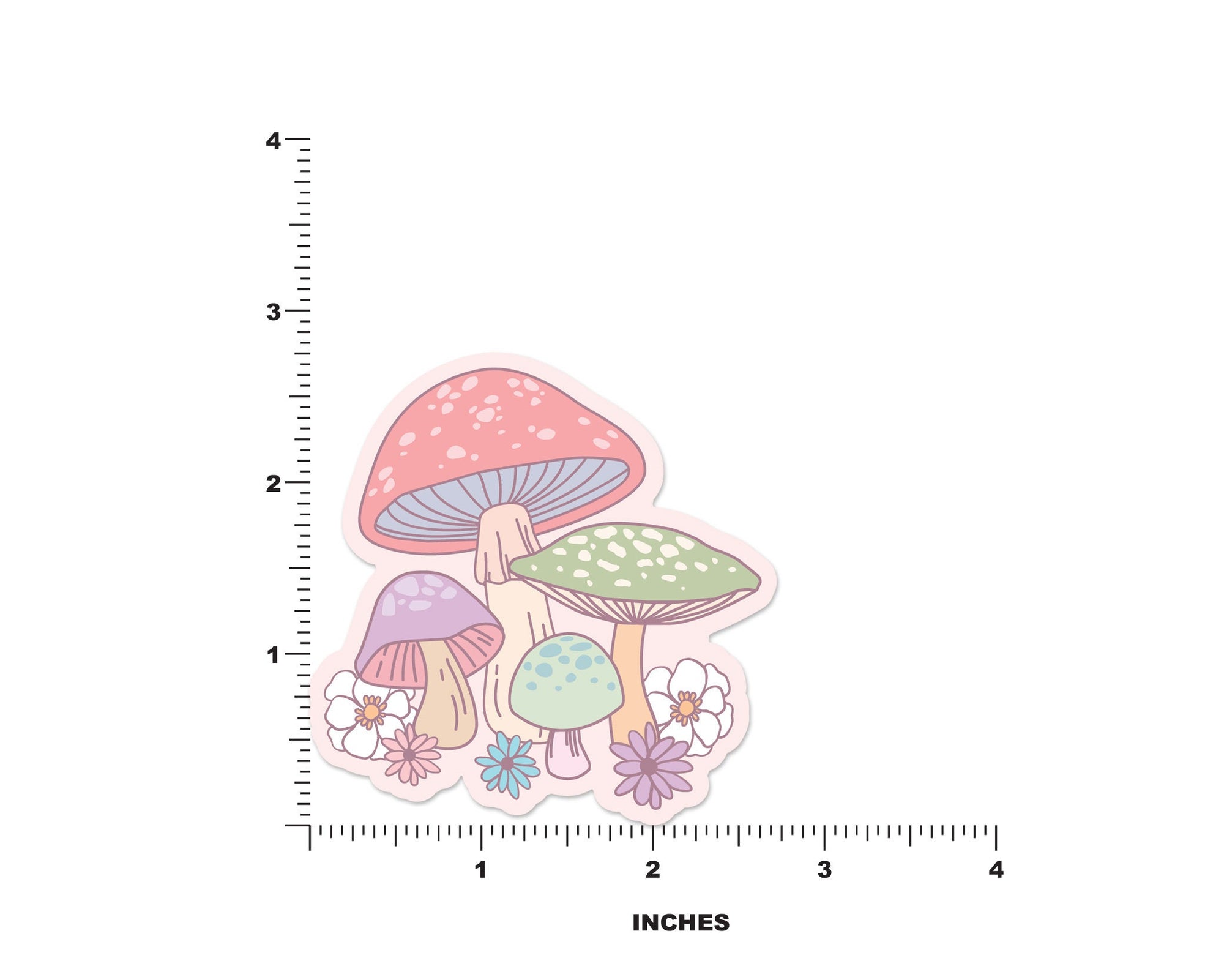 Pastel Mushrooms Sticker - shopartivo