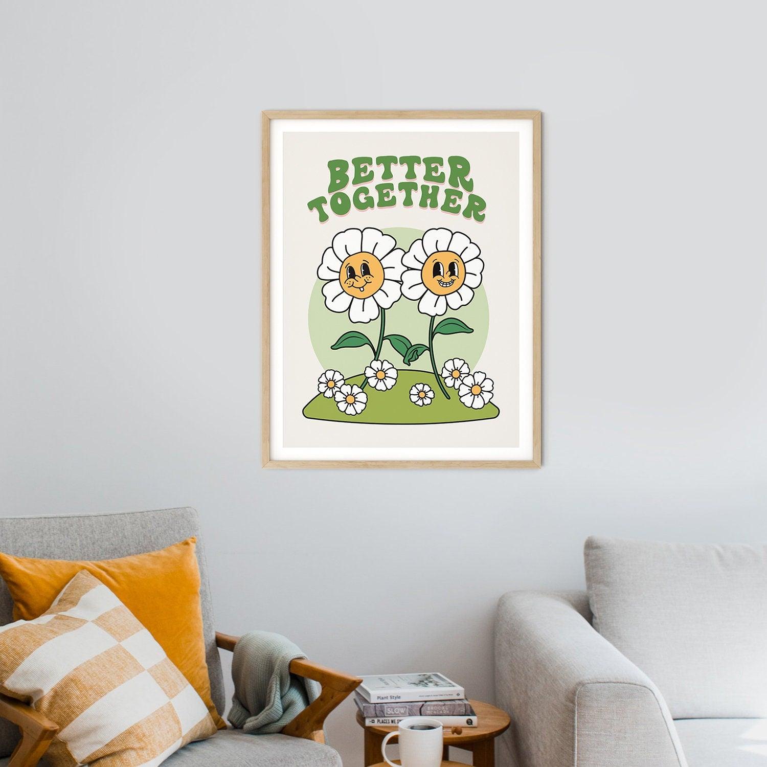 Better Together Retro Flower Poster - shopartivo