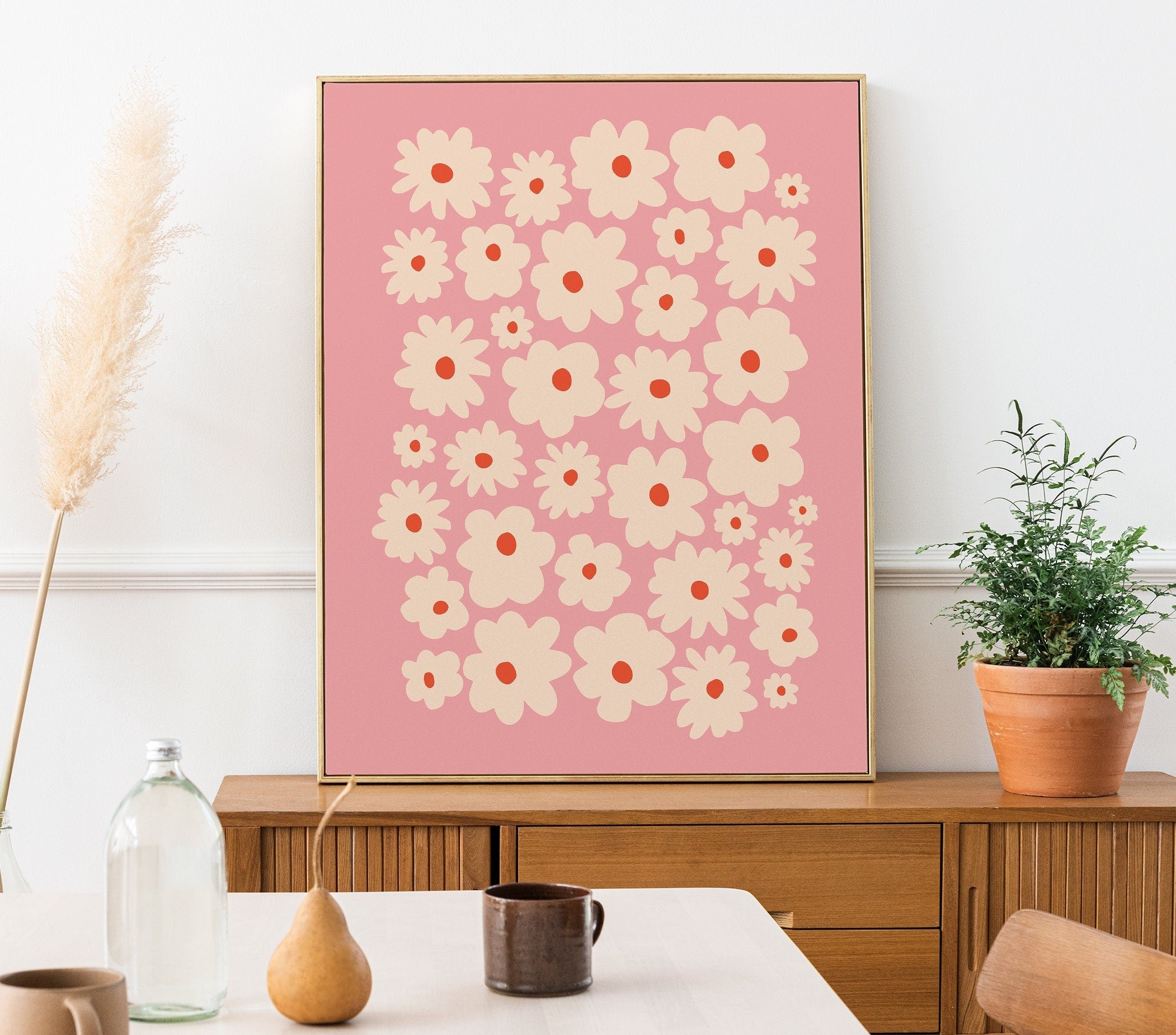 Pink Cream Flower Poster - shopartivo