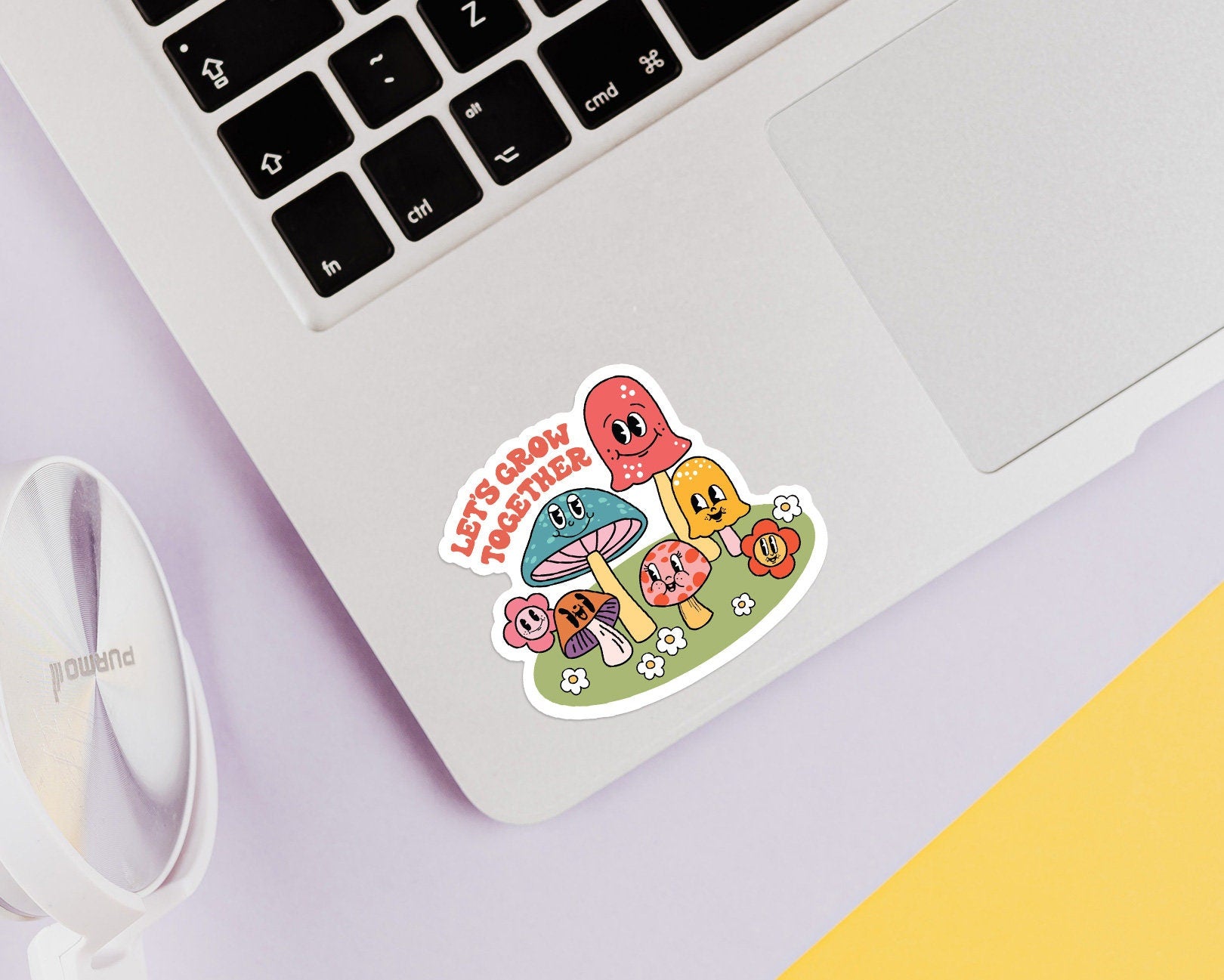 Retro Mushroom Friends Sticker