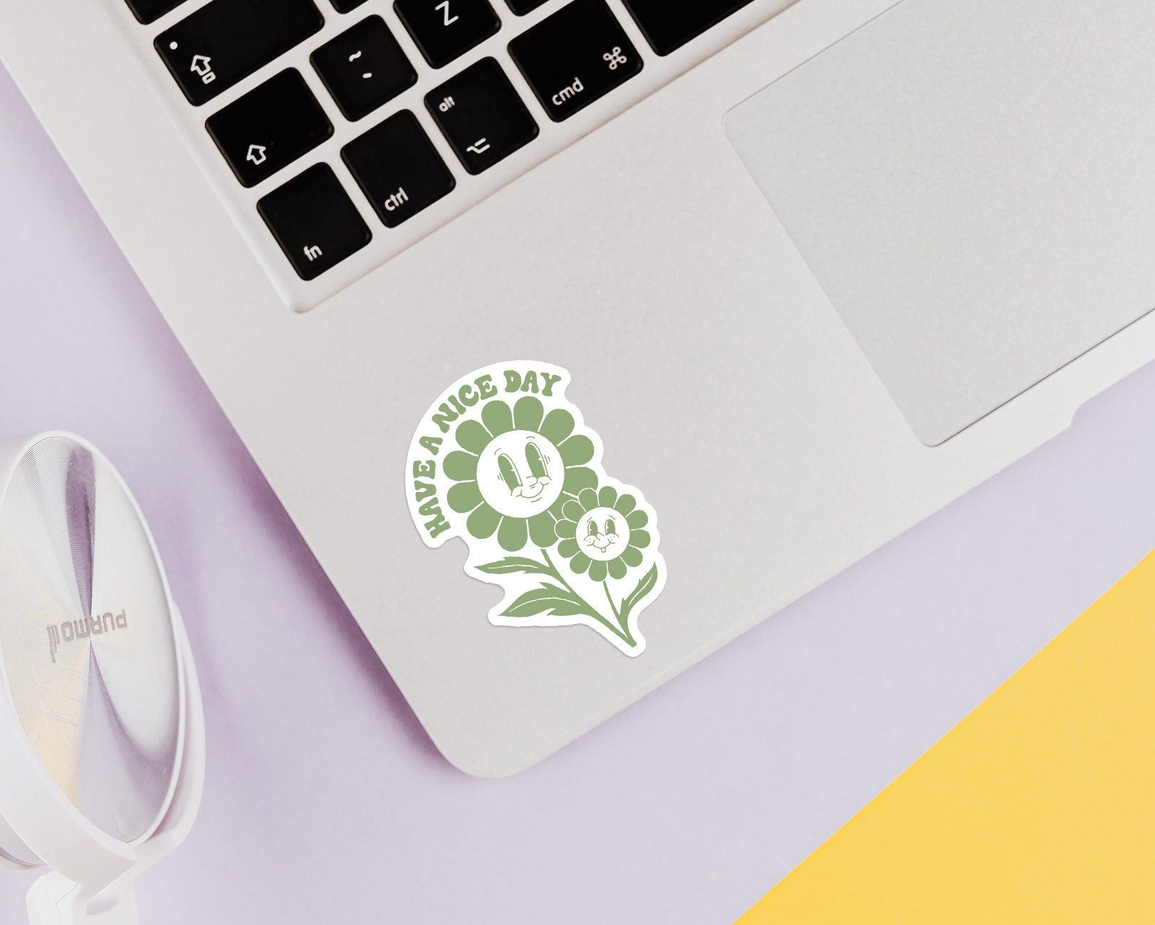 Have A Nice Day Retro Flowers Sticker - shopartivo