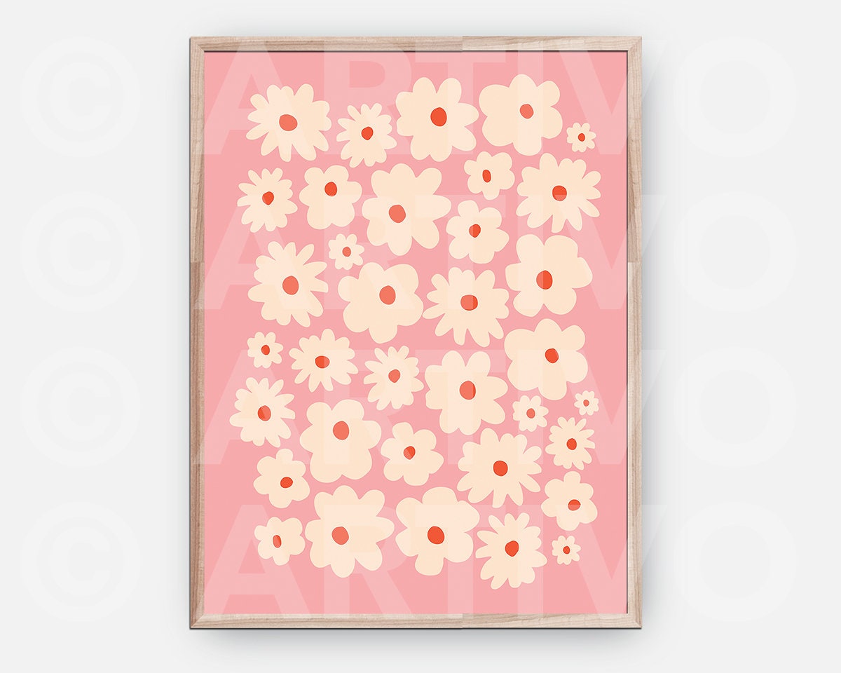 Pink Cream Flower Poster - shopartivo