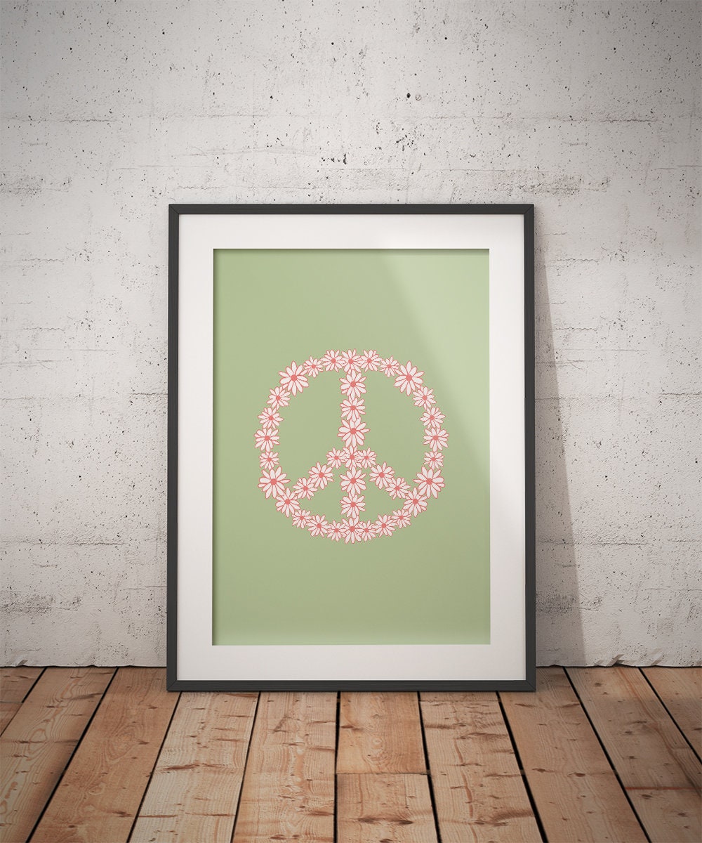Flower Peace Sign Poster - shopartivo