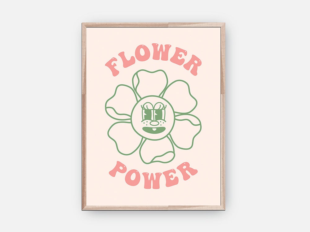 Flower Power Retro Poster - shopartivo