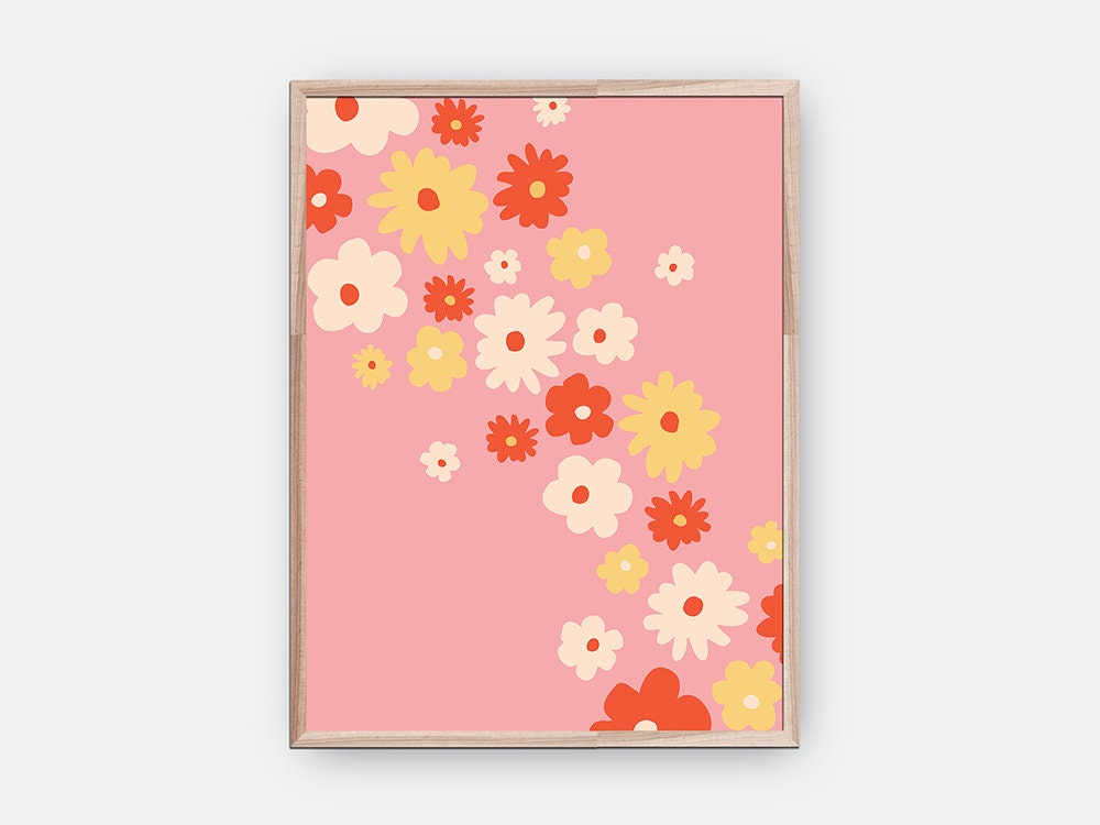 Pink Orange Yellow Flower Poster - shopartivo