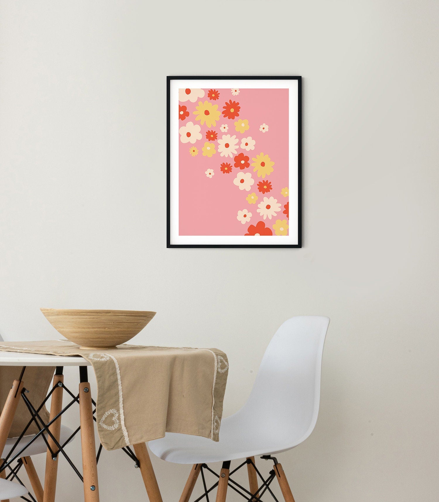 Pink Orange Yellow Flower Poster