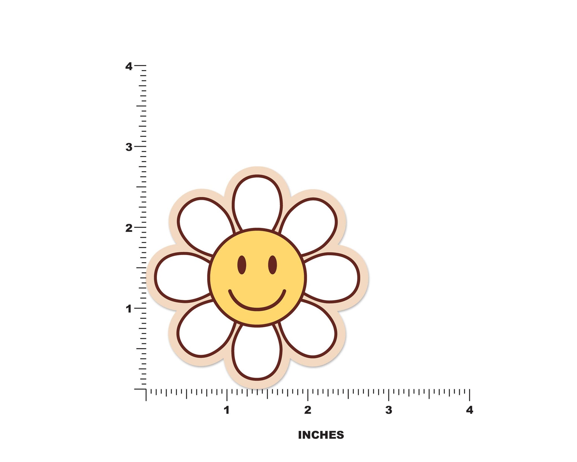 Happy Face Flower Sticker - shopartivo