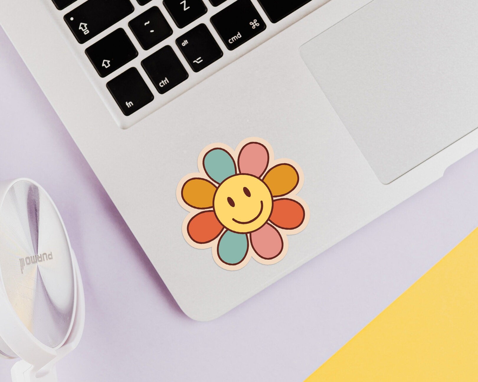 Happy Face Flower Sticker - shopartivo