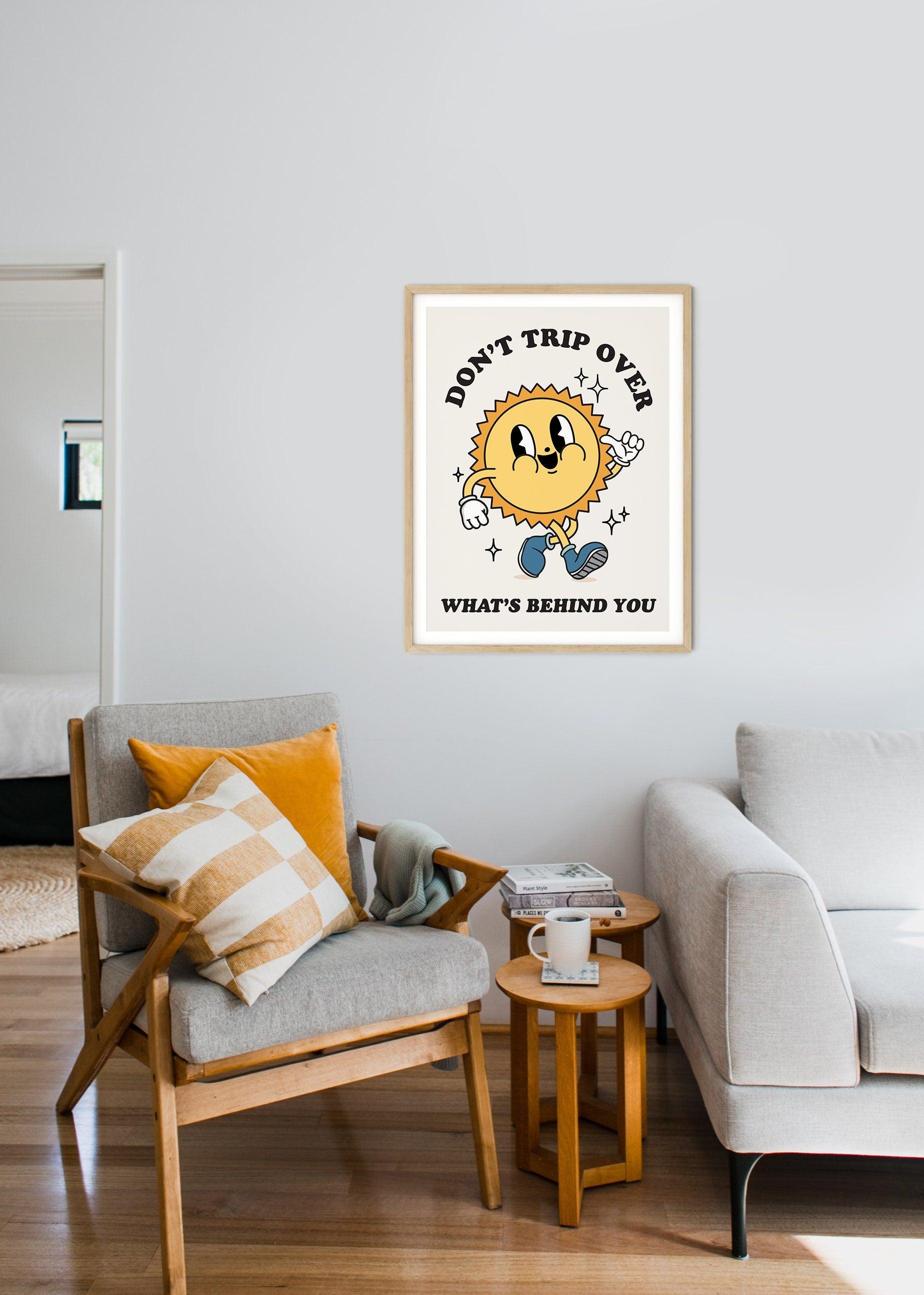 Don't Trip Over What's Behind You Retro Poster - shopartivo
