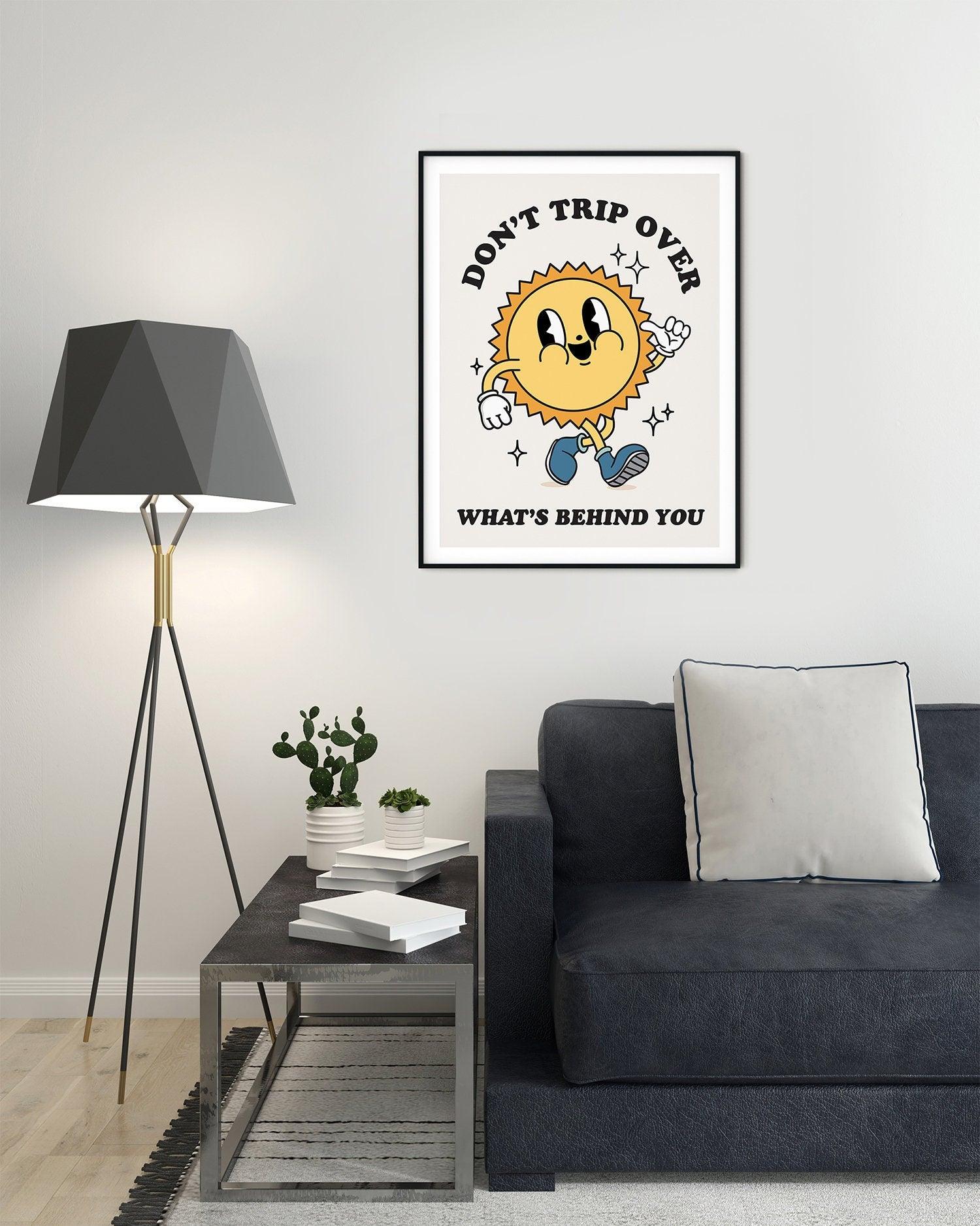 Don't Trip Over What's Behind You Retro Poster - shopartivo